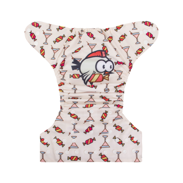 ALVABABY One Size Positioning Printed Cloth Diaper-Bird(YDP170A)