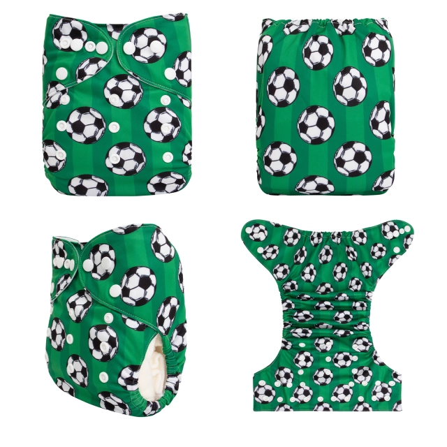 ALVABABY One Size Print Pocket Cloth Diaper-Football (H423A)