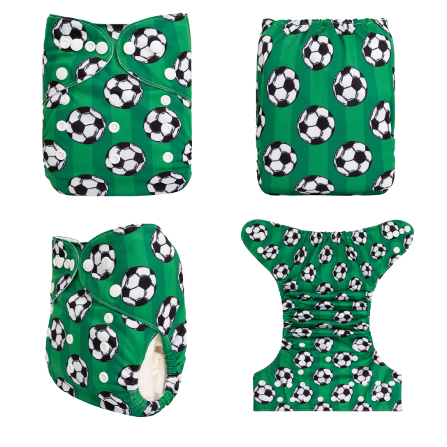 ALVABABY One Size Print Pocket Cloth Diaper-Football (H423A)