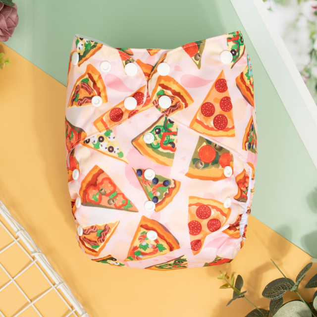 ALVABABY Big Size Pocket Cloth Diaper - Pizza(ZH086A)