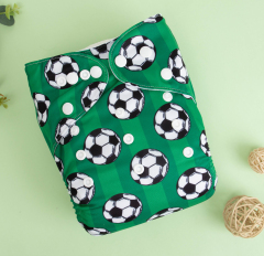 ALVABABY One Size Print Pocket Cloth Diaper-Football (H423A)
