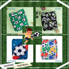ALVABABY One Size Worldcup  Printed Pocket Diaper With Microfiber insert-Football