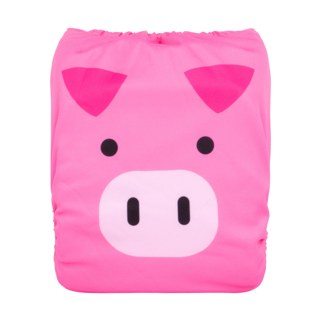 ALVABABY One Size Positioning Printed Cloth Diaper-Pig(YDP177A)