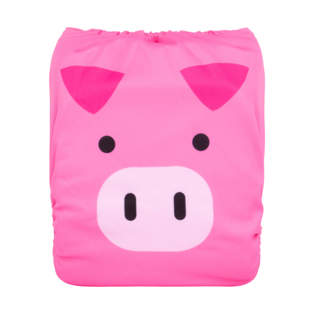 ALVABABY One Size Positioning Printed Cloth Diaper-Pig(YDP177A)