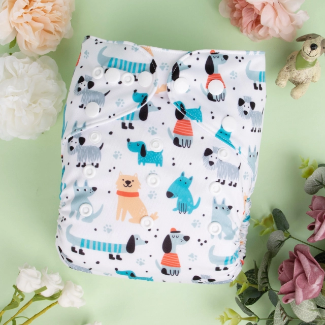 ALVABABY One Size Positioning Printed Cloth Diaper-Boy(YDP179A)