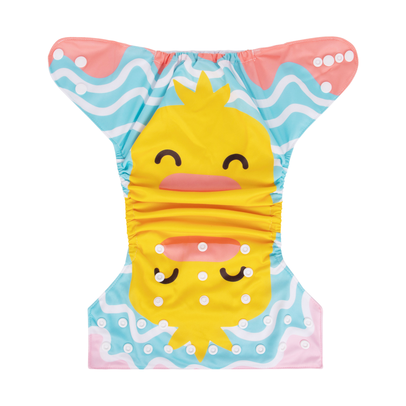 ALVABABY Positioning Cloth Diaper - One Size Adjustable Washable & Reusable Diaper for Babies and Toddlers (Duck, YDP174A)