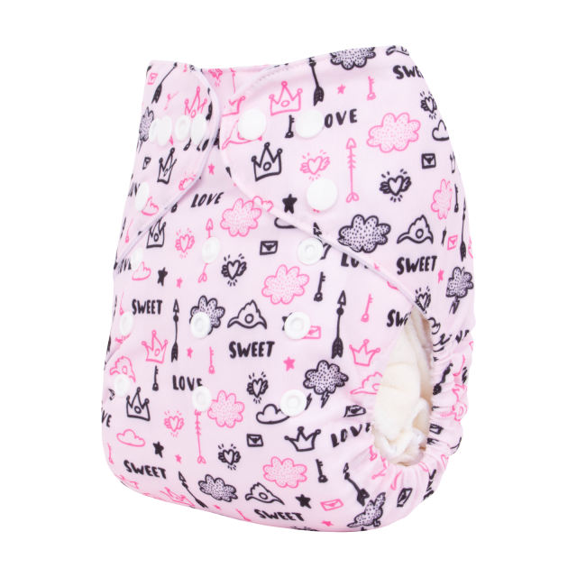 ALVABABY One Size Positioning Printed Cloth Diaper-(YDP175A)