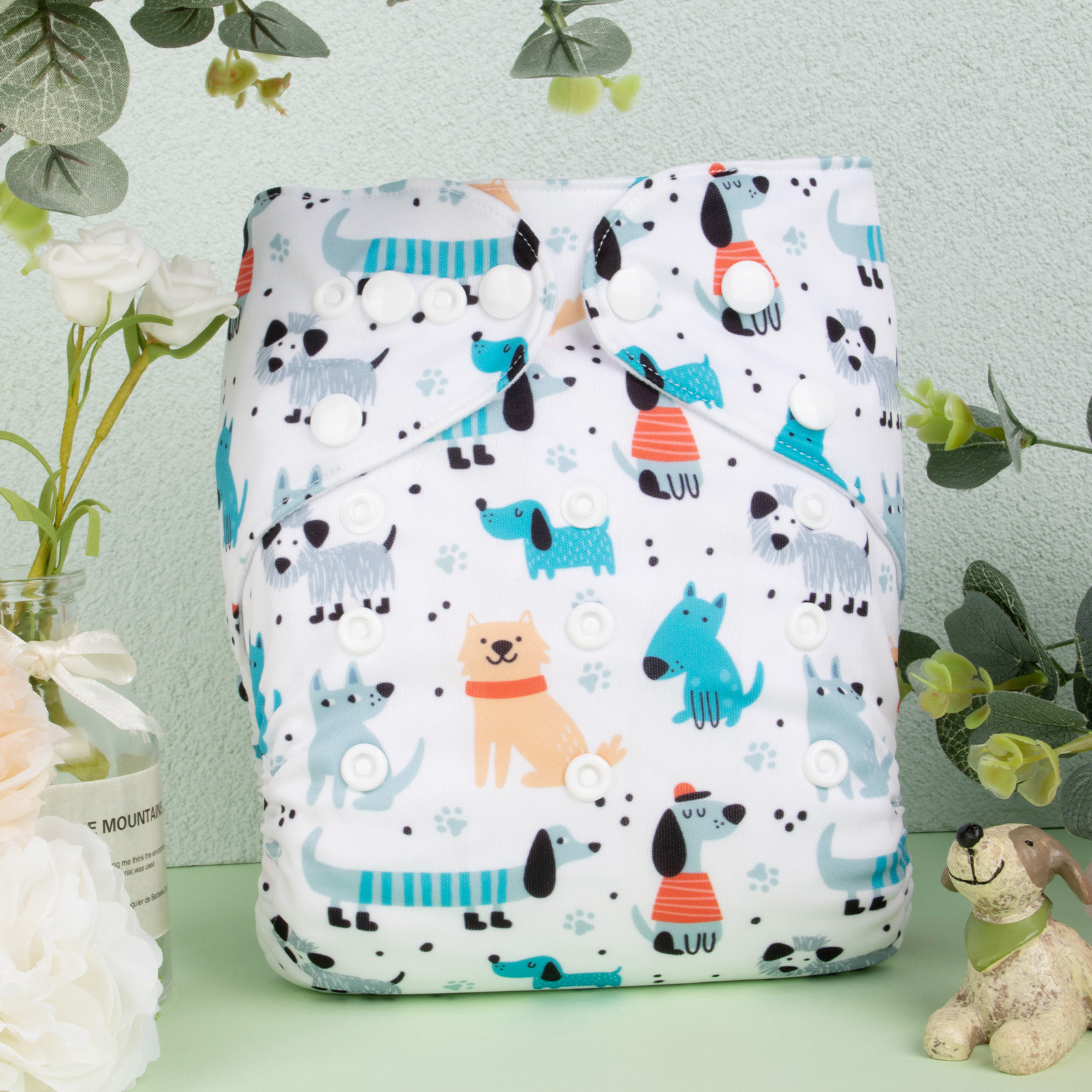 ALVABABY Positioning Cloth Diaper - One Size Adjustable Washable & Reusable Diaper for Babies and Toddlers (YDP179A)