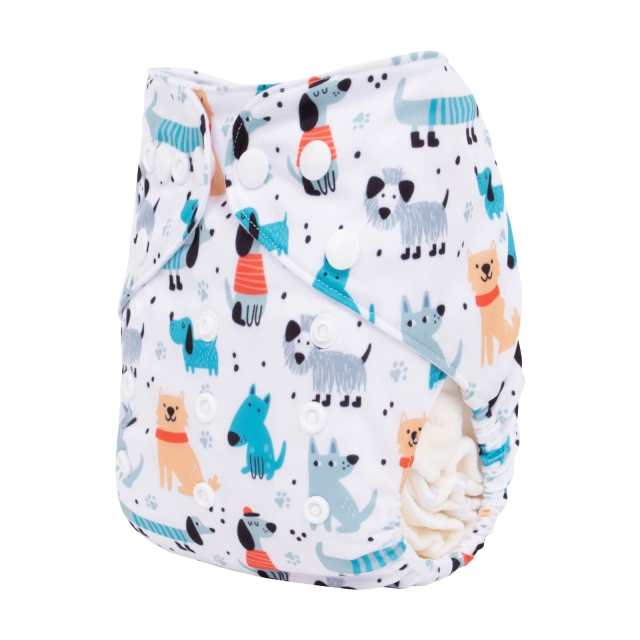 ALVABABY One Size Positioning Printed Cloth Diaper-Boy(YDP179A)