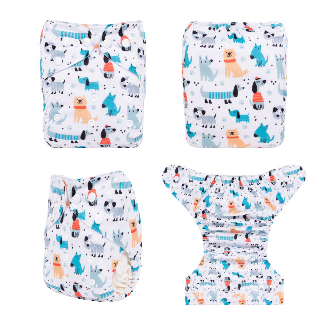 ALVABABY One Size Positioning Printed Cloth Diaper-Boy(YDP179A)