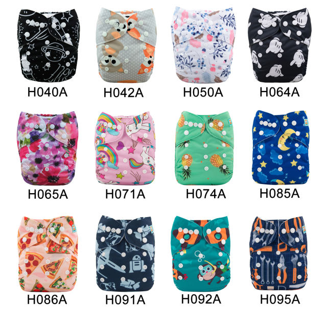 (Multi-packs) 10PCS One Size Regular Print Diapers