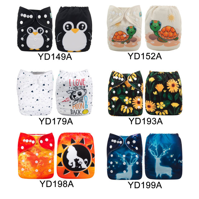 (Multi-packs) 20PCS One Size Positioning Printed Diapers