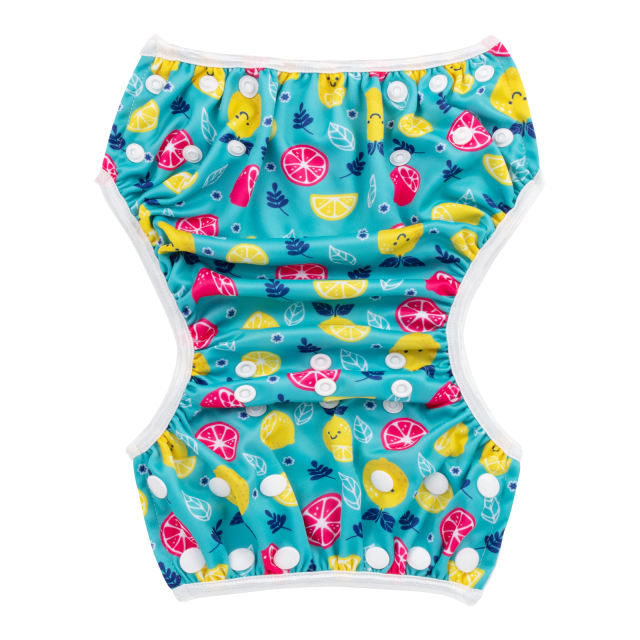 ALVABABY One Size Printed Swim Diaper- Lemon (SW116A)