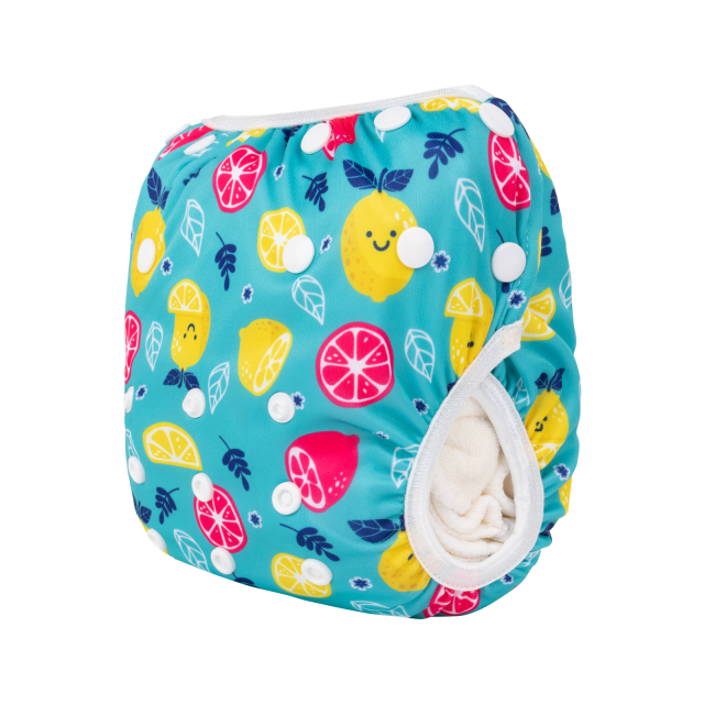 ALVABABY One Size Printed Swim Diaper- Lemon (SW116A)