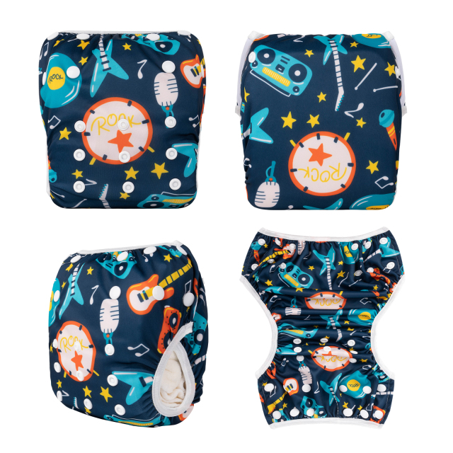 ALVABABY One Size Printed Swim Diaper-   (SW113A)