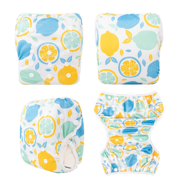 ALVABABY One Size Printed Swim Diaper- Lemon  (SW115A)