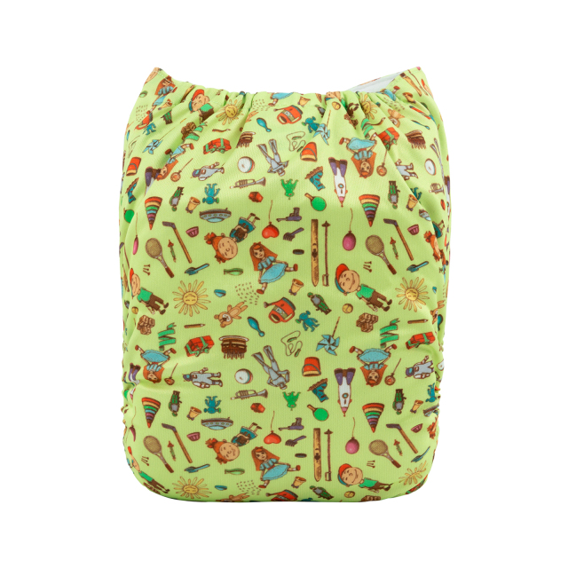 ALVABABY One Size Print Pocket Cloth Diaper-(H392A)