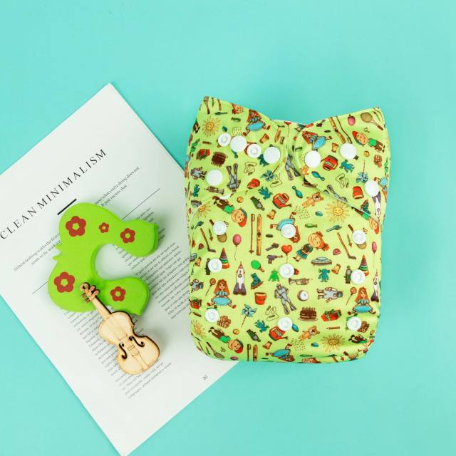 ALVABABY One Size Print Pocket Cloth Diaper-(H392A)