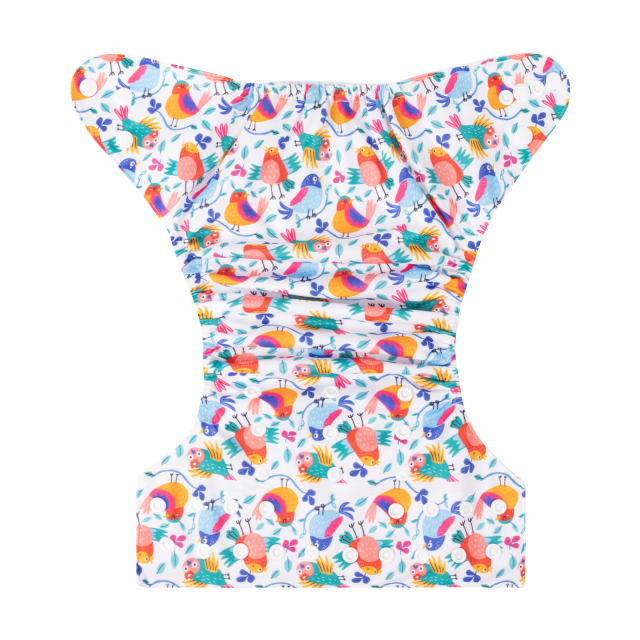 ALVABABY One Size Positioning Printed Cloth Diaper-Birds(YDP184A)