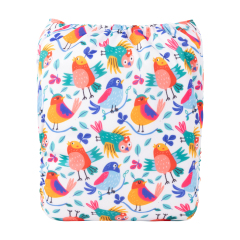 ALVABABY One Size Positioning Printed Cloth Diaper-Birds(YDP184A)