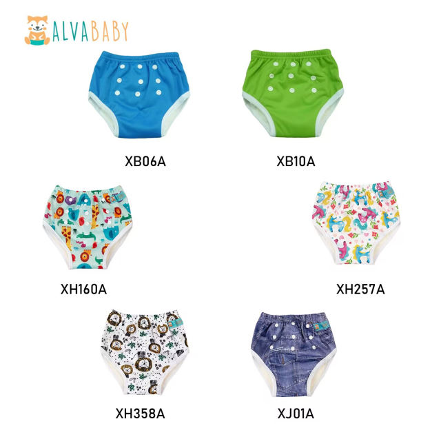 (Multi-Packs ) ALVABABY Pinted&soild Training Diapers