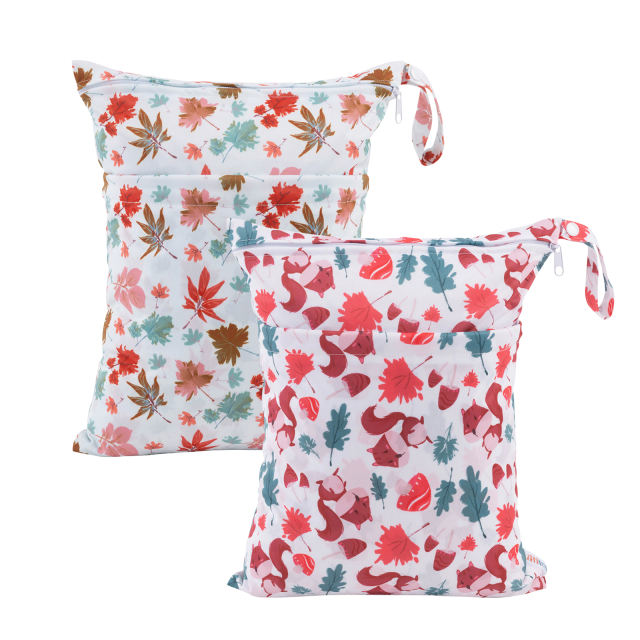 (All packs) ALVABABY 2PCS Diaper Wet Dry Bags