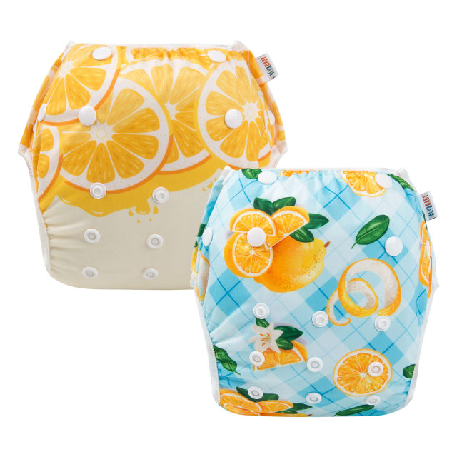 (All packs)ALVABABY 2PCS Printed Swim Diapers