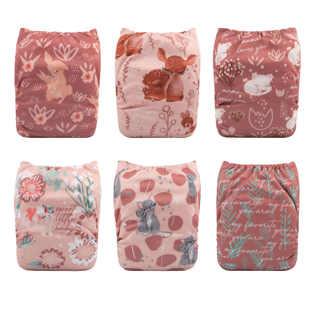 (All Packs)ALVABABY 6PCS Diapers with 6 Microfiber inserts