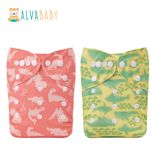 (Fans)ALVABABY 2PCS Diapers with 2 Microfiber inserts