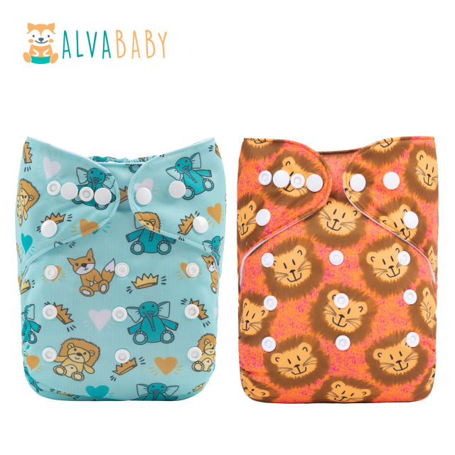 (Fans)ALVABABY 2PCS Diapers with 2 Microfiber inserts