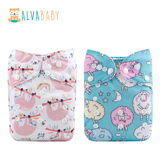 (Fans)ALVABABY 2PCS Diapers with 2 Microfiber inserts