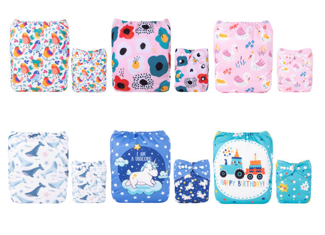 (SuperAds) ALVABABY 6PCS Diapers with 6 Microfiber inserts