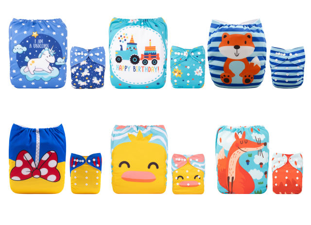 (SuperAds) ALVABABY 6PCS Diapers with 6 Microfiber inserts
