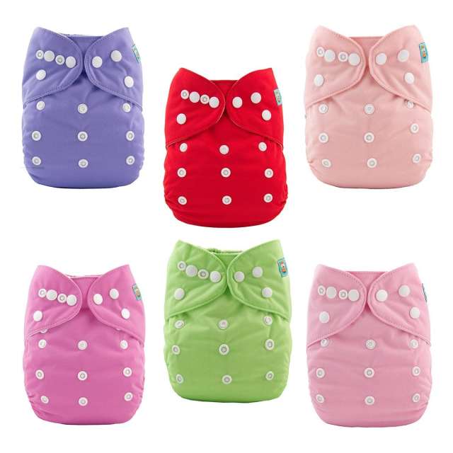 (All Packs)ALVABABY 6PCS Diapers with 6 Microfiber inserts