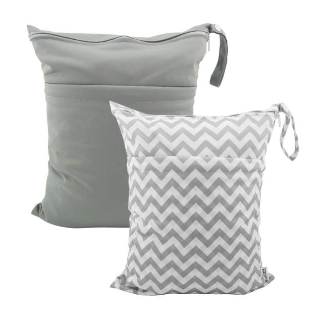 (SuperAds) ALVABABY Diaper Wet Dry Bag with Two Zippered Pockets