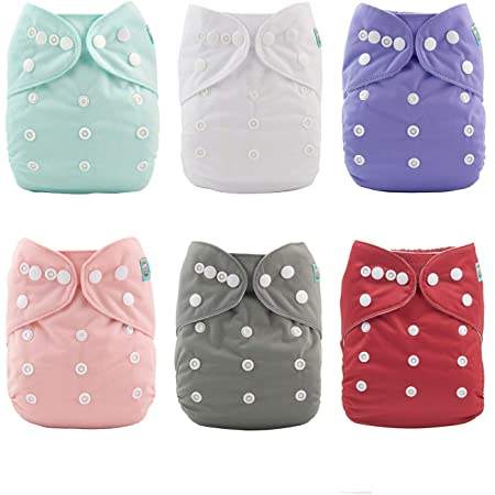 (All Packs)ALVABABY 6PCS Diapers with 6 Microfiber inserts