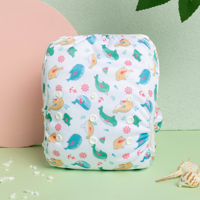 ALVABABY Big Size Printed Swim Diaper-Dolphins (ZSW-BS02A)