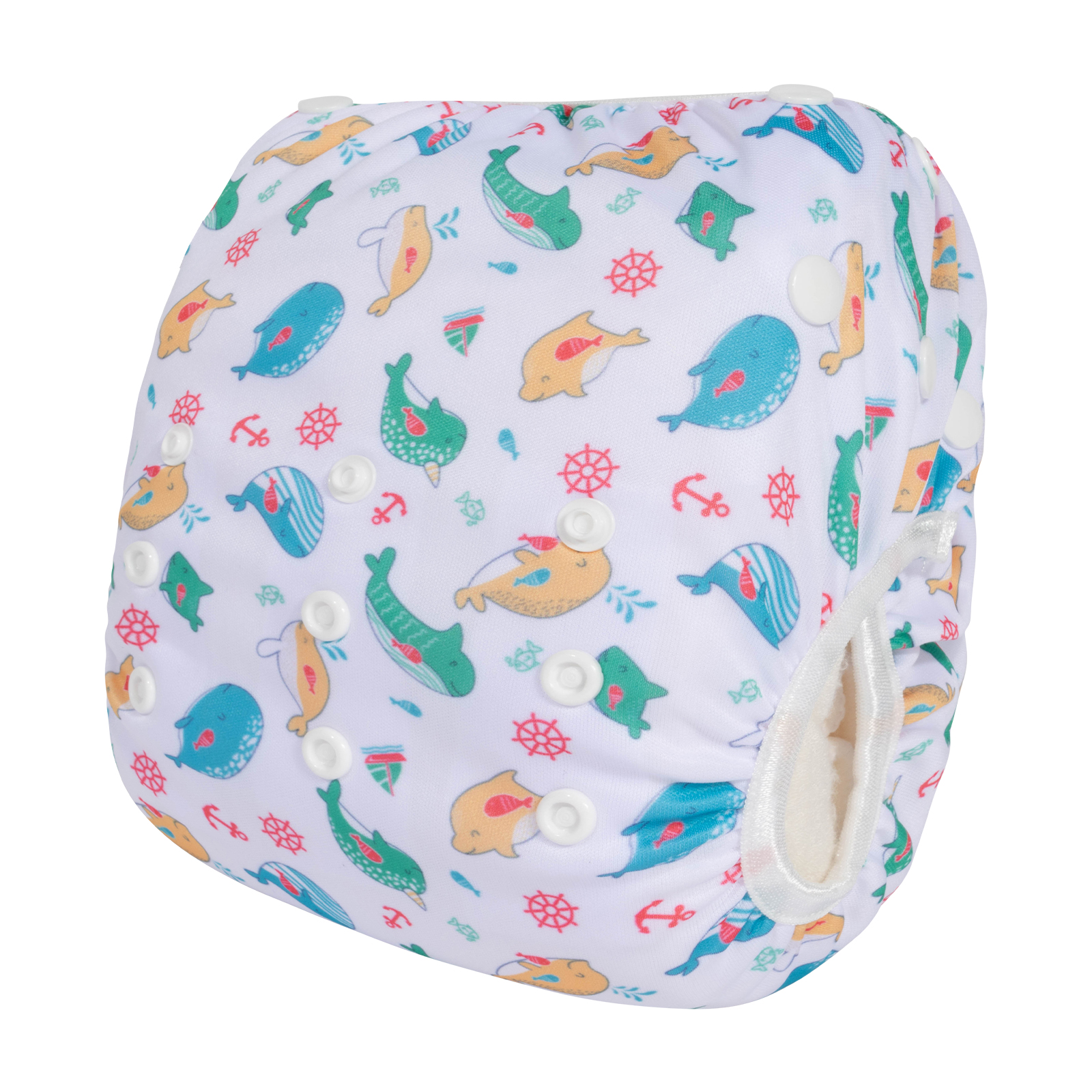 ALVABABY Reusable Swim Diaper - Adjustable Large Size Swimwear for Infants & Toddlers  (Dolphins, ZSW-BS02A)