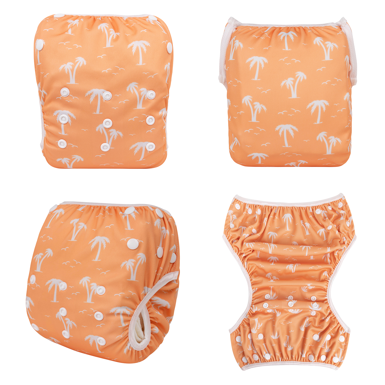 ALVABABY Reusable Swim Diaper - Adjustable Large Size Swimwear for Infants & Toddlers (Coconut tree, ZSWD-BS07A)