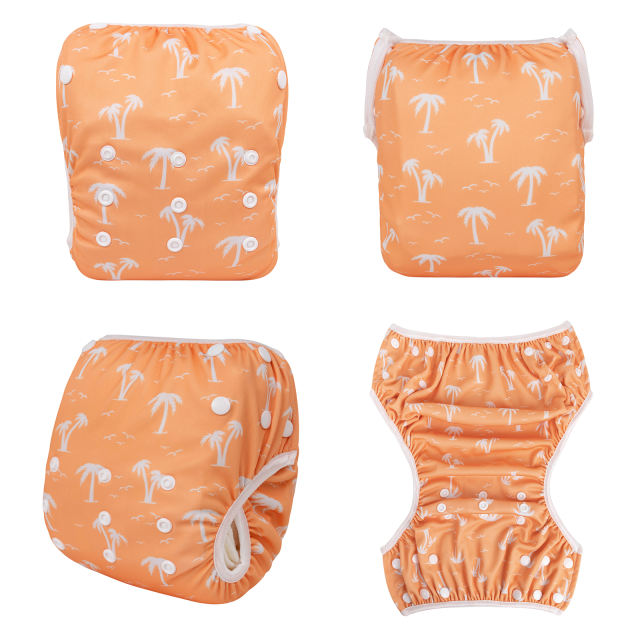 ALVABABY Big Size Positioning Printed Swim Diaper- Coconut tree(ZSWD-BS07A)