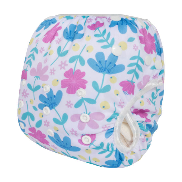 ALVABABY Big Size Printed Swim Diaper-Flowers (ZSW-BS01A)