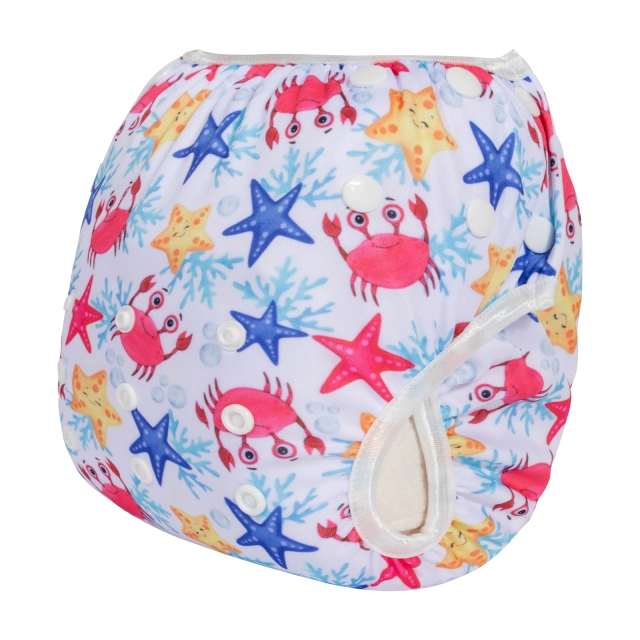 ALVABABY Big Size Printed Swim Diaper-Crab and stars (ZSW-BS03A)