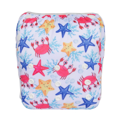 ALVABABY Big Size Swim Diaper Printed Reusable Baby Swim Diaper Large Size-Crab and stars (ZSW-BS03A)