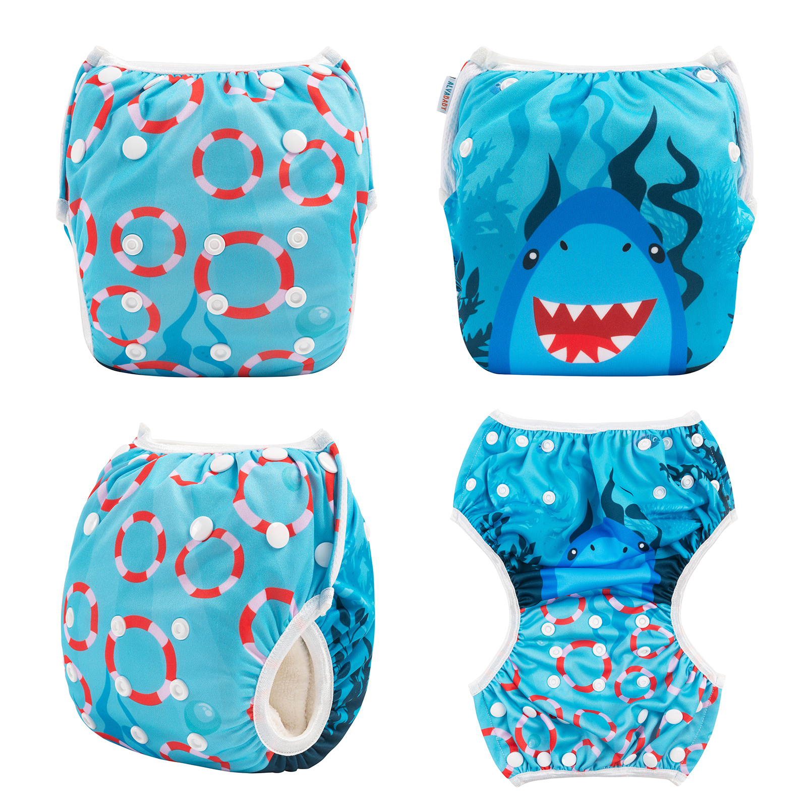 ALVABABY 2PCS Reusable Swim Diaper - Adjustable One Size Swimwear for Infants & Toddlers (2SW-WZ25)