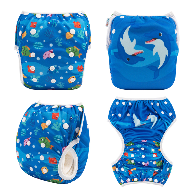 ALVABABY 2PCS Printed Swim Diapers (2SW-WZ25)