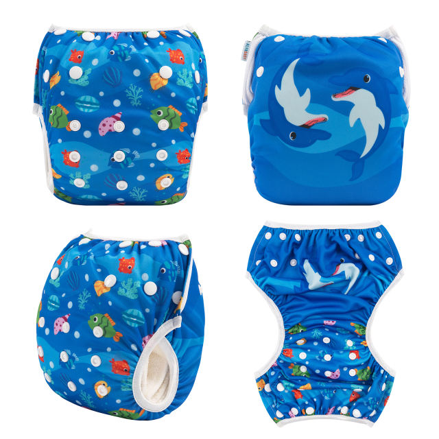 ALVABABY 2PCS Printed Swim Diapers (2SW-WZ25)
