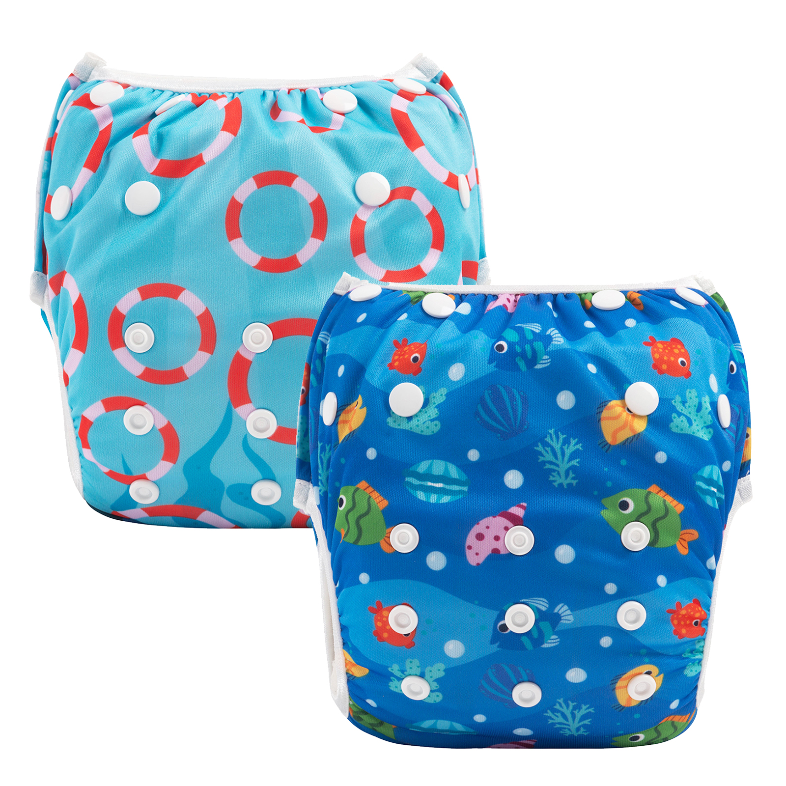 ALVABABY 2PCS Reusable Swim Diaper - Adjustable One Size Swimwear for Infants & Toddlers (2SW-WZ25)