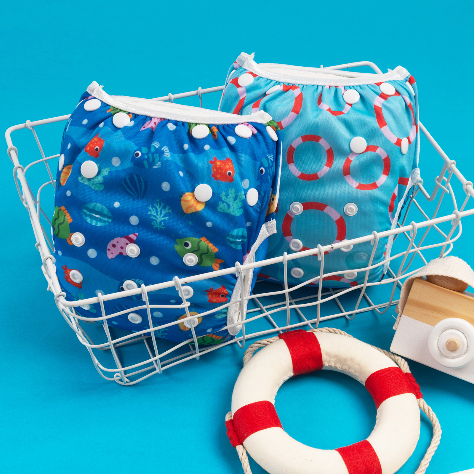 ALVABABY 2PCS Reusable Swim Diaper - Adjustable One Size Swimwear for Infants & Toddlers (2SW-WZ25)