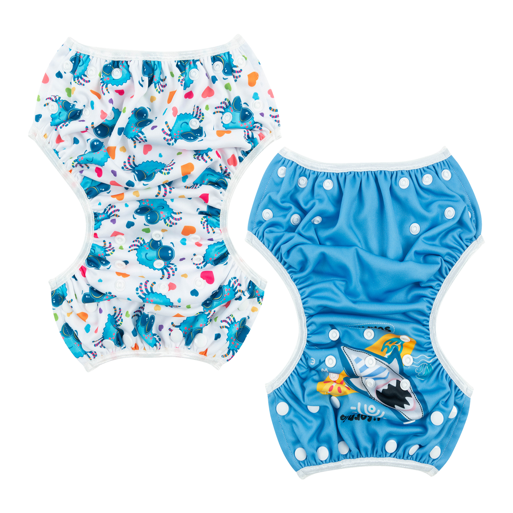 ALVABABY 2PCS Reusable Swim Diaper - Adjustable One Size Swimwear for Infants & Toddlers (2SW-WZ24)