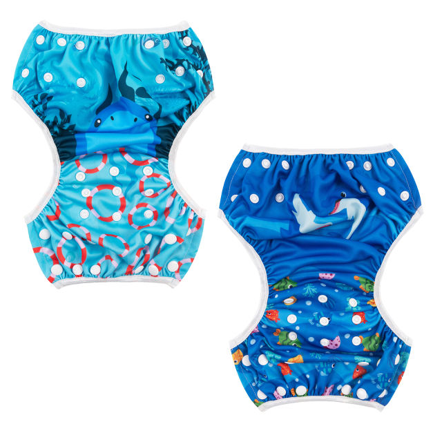 ALVABABY 2PCS Printed Swim Diapers (2SW-WZ25)